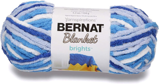 Bernat Blanket Brights Yarn, 5.3 oz, Gauge 6 Super Bulky Chunky, Waterslide Varg