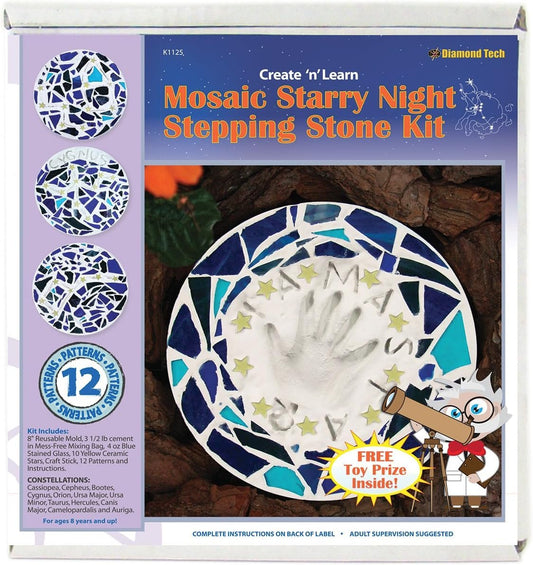 Diamond Tech Create N Learn Mosaic Stepping Stone Kit, Starry Night