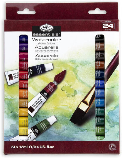 Royal & Langnickel WAT24 Watercolor Artist Tube Paint, 12ml, Pack of 24 colors