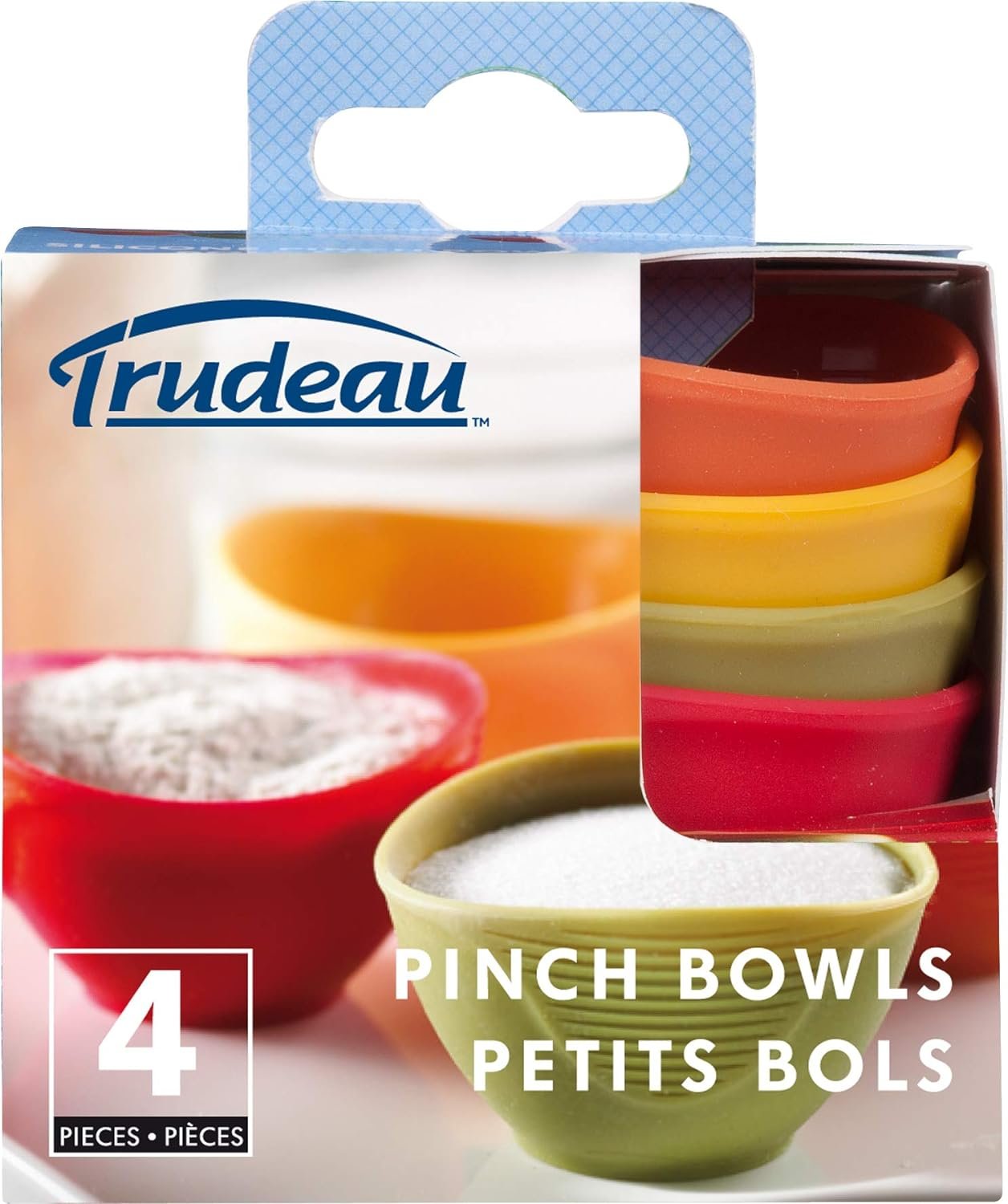Trudeau Silicone, Set of 4 Pinch Bowls, 3-1/2 by 3-1/2, Multicolor (0990059)
