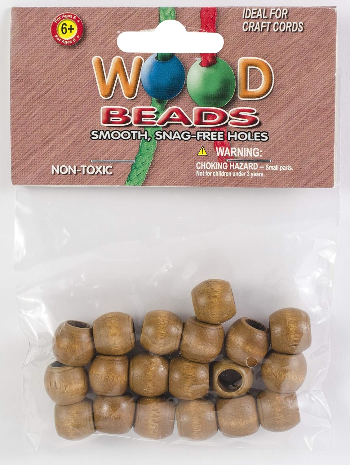 Pepperell PWB1311-02 Barrel Wood Beads, 13mm by 11mm, Maple, 18-Pack