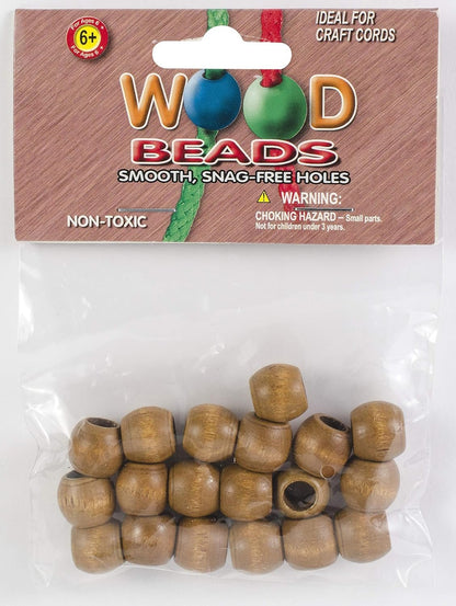 Pepperell PWB1311-02 Barrel Wood Beads, 13mm by 11mm, Maple, 18-Pack