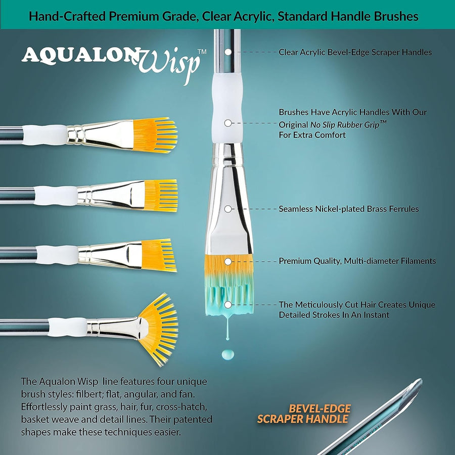 Aqualon Royal and Langnickel Wisp Short Handle Paint Brush Set