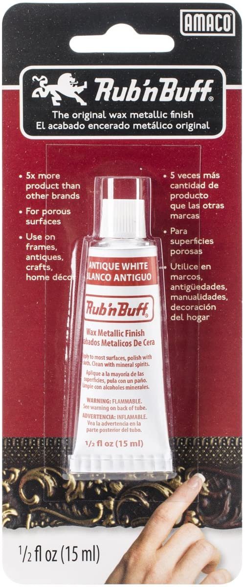 AMACO Rub 'n Buff Wax Metallic Finish, 0.5-Fluid Ounce, Antique White