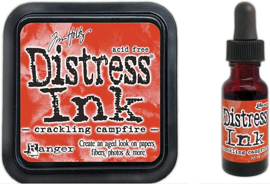 Crackling Campfire Distress Ink Pad + Reinker Lot - Tim Holtz Bundle - 2 Items
