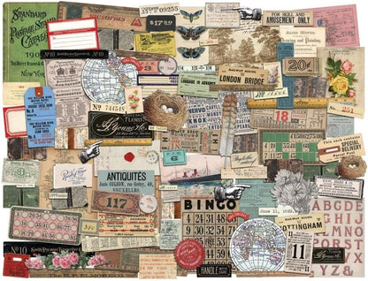 Idea-ology Tim Holtz Idea-Ology 2022 Memoir Ephemera Pack & Number Strips Snippets - 2 Item Bundle Ivory