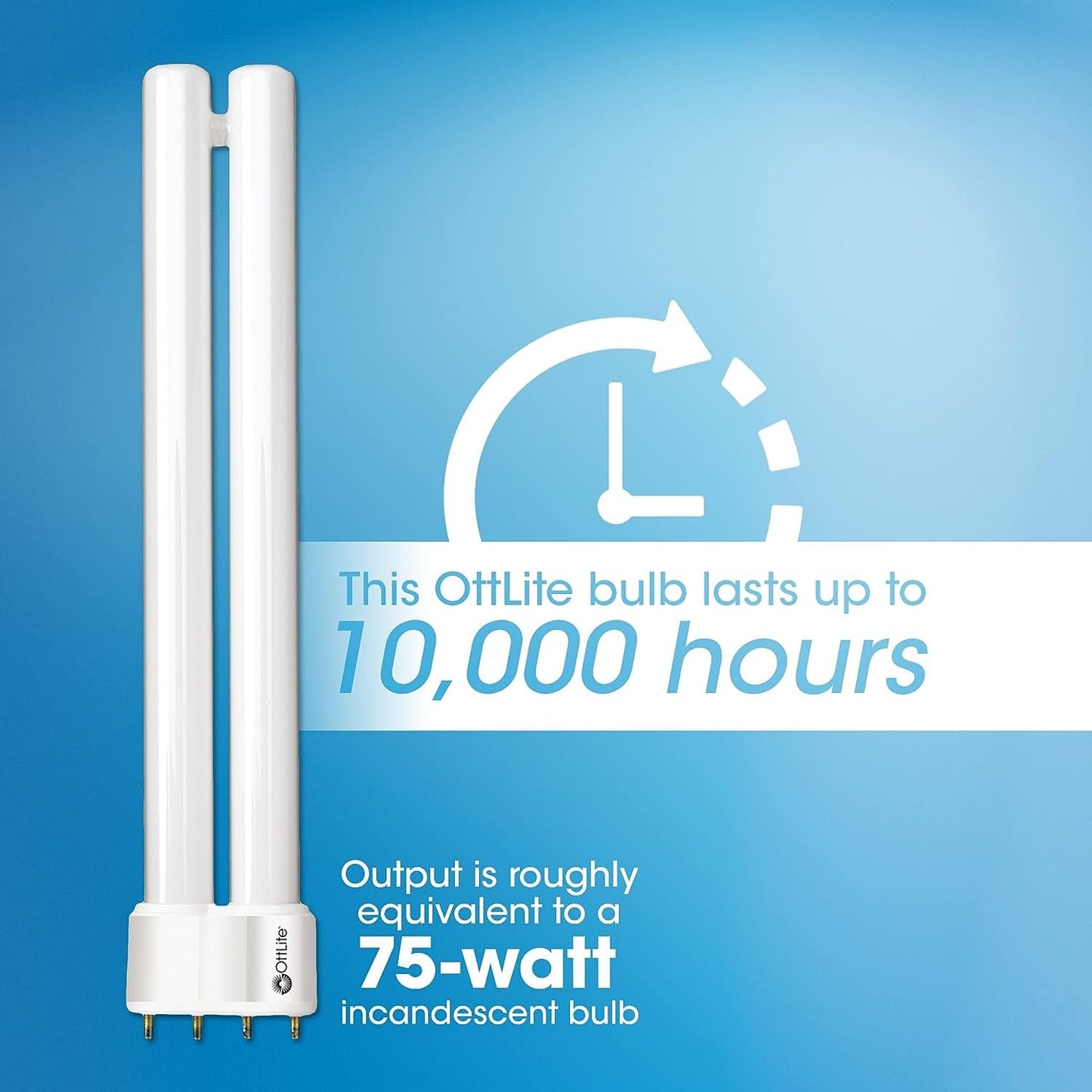 OttLite 18W Replacement Tube Light Bulb - Compact Fluorescent Light Bulbs Replacement - Bright Natural Daylight for Bedroom & Living Room - Low Heat & Glare Type B Light Bulb for Reduced Eyestrain