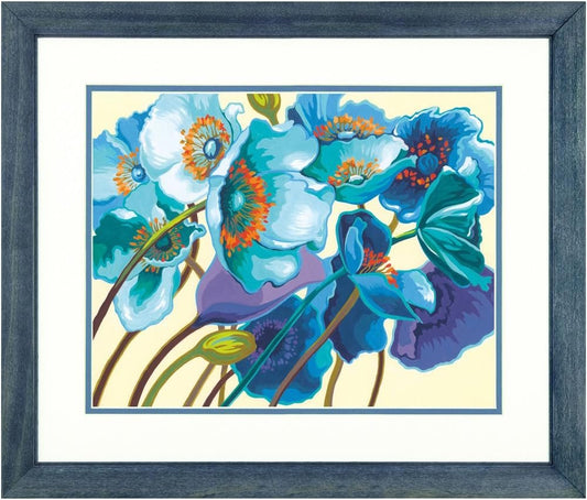 Dimensions Blue Poppies Paint by Numbers for Adults, 14'' W x 11'' L