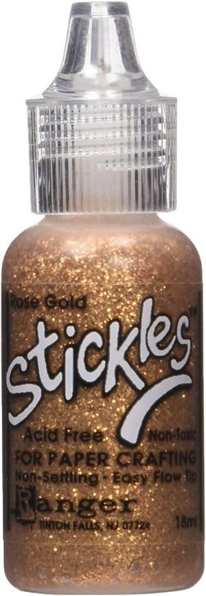 Stickles Glitter Colors - Rose Gold, Diamond, Silver & Gold - 4 Item Bundle