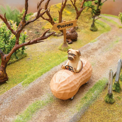 Mcphee Archie Pug in a Peanut Pull Back Toy Car