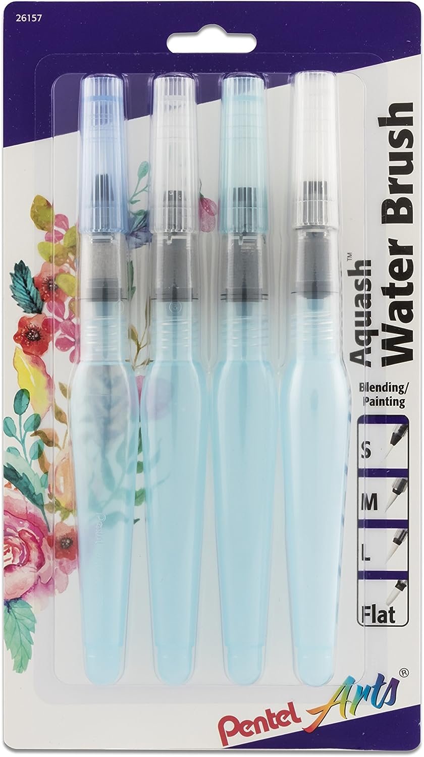 Pentel Arts Aquash Water Brush, Small Brush, Fine Point Tip, 1 Pack (FRHFBP)