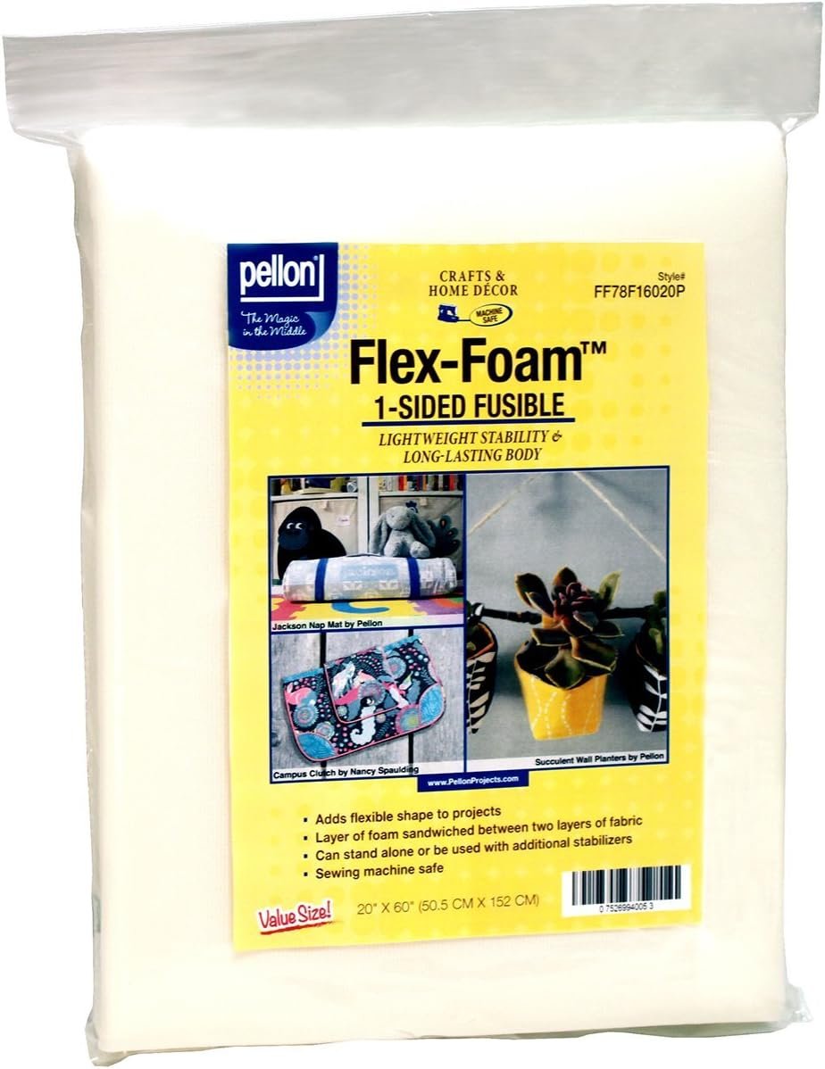 Pellon FF78F16020P Flex-Foam 1-Sided Fusible Stabilizer, 20" x 60"