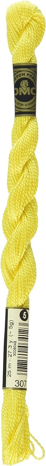 DMC 115 5-307 Pearl Cotton Thread, Lemon, Size 5