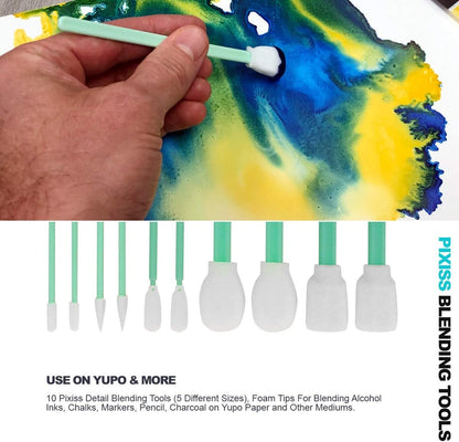 Jacquard Pinata Color Alcohol Inks 15 Color Bundle, 10x Pixiss Ink Blending Tools