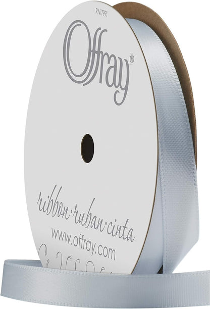 Berwick Offray Offray Singleface Satin 3/8" 20 yd Light Blue Ribbon, 3/8 Inch x 20 Yard