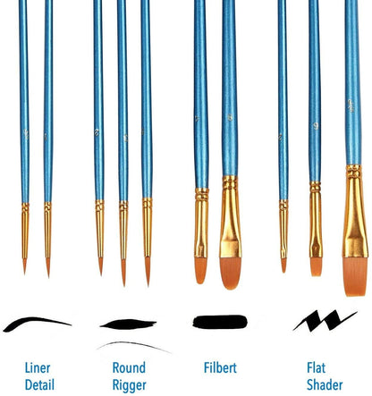 DecoArt American DuraClear Gloss Varnishes and Sealer, 2X 2-Ounce, 10 Piece Brush Set