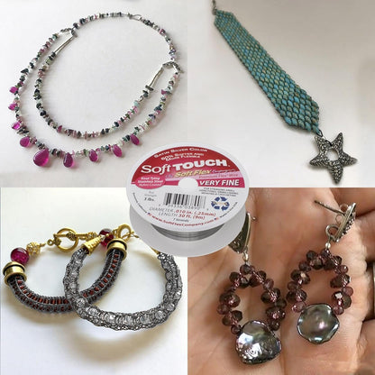 Soft Flex Kink Resistant Beading Wire - Very Fine 0.10 Diameter - Jewelry Making Bead Wire - 30 Ft