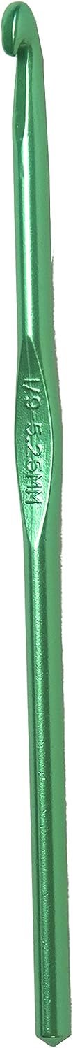 Boye 332621800IM 6" Anodized Aluminum Crochet Hook, Size I9/5.25mm, Green