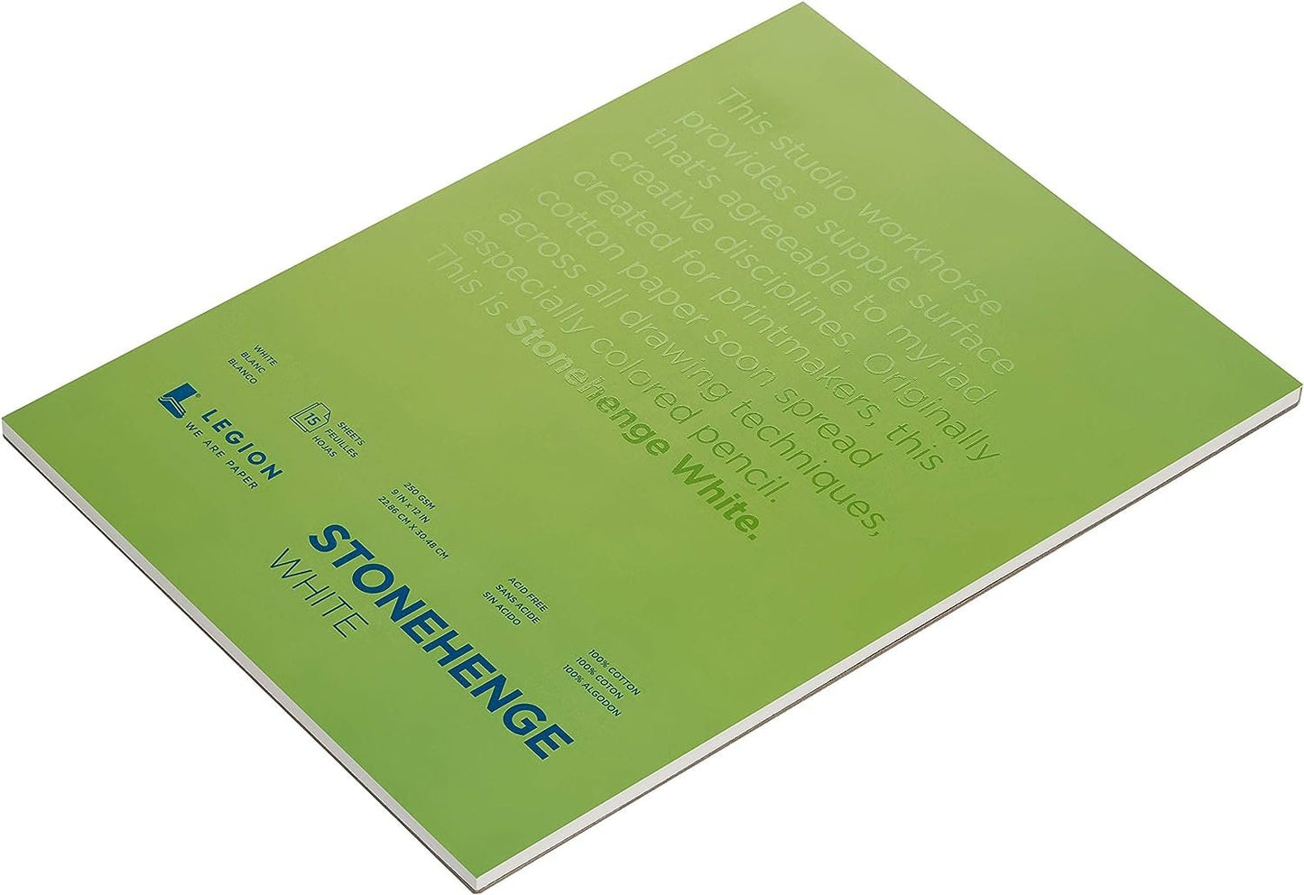 Legion Stonehenge Pad, 9 X 12 inches, White, 15 Sheets (L21-STP250WH912)