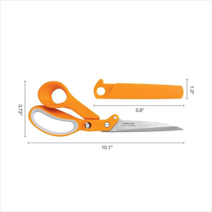 Fiskars Amplify RazorEdge Fabric Scissors - 10" Heavy Duty Fabric Shears with Ergonomic Handle - Orange