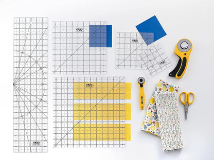 OLFA 1071799 QR-9S 9-1/2-Inch Square Frosted Advantage Acrylic Ruler