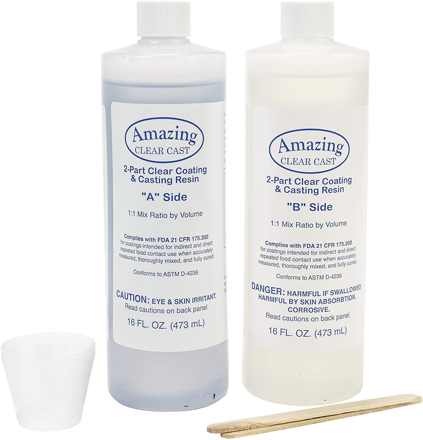 Amazing Casting Products 10591 Clear Resin, Includes parts A & B; 16 FL. OZ./473 mL each