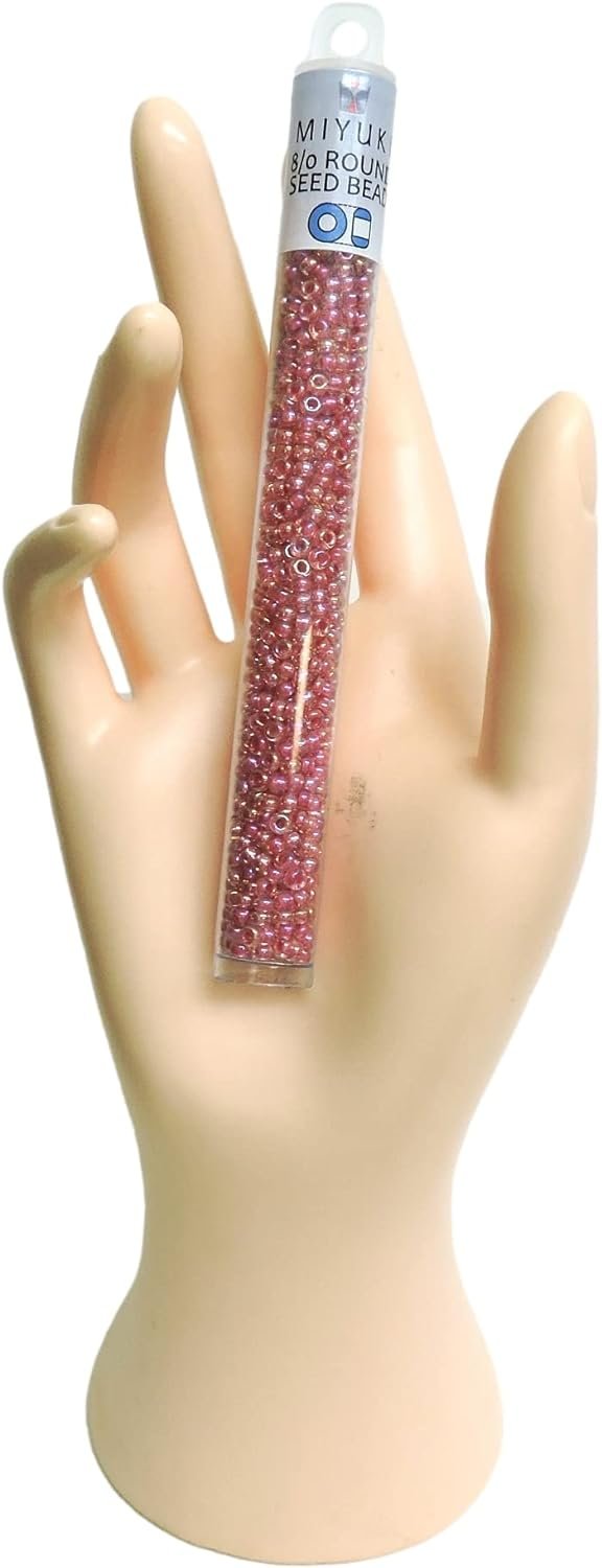HOT Pink Lined Crystal AB Crystal MIYUKI Seed Beads APPX 22GM Tube 8/0 Round