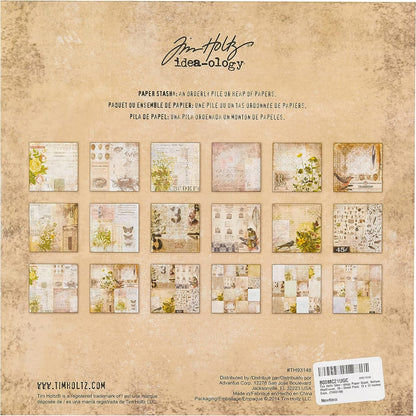 Tim Holtz Idea-ology Paper Stash, Vellum, Wallflower, 18-Sheet Pack, 12 x 12 Inches Each, (TH93148)
