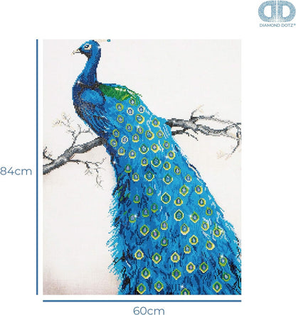 DIAMOND DOTZ Blue Peacock Diamond Painting Artwork Kit