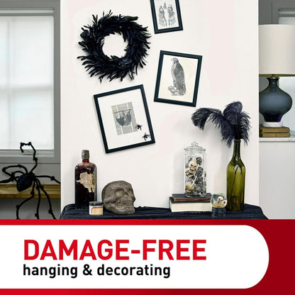 Command 17206BLK Heavy Duty, Holds 16 lbs Picture Hanging Strips, 4 Pairs, Black, 4 Count