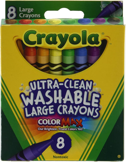 Crayola Washable Crayons, Large, 8 Colors