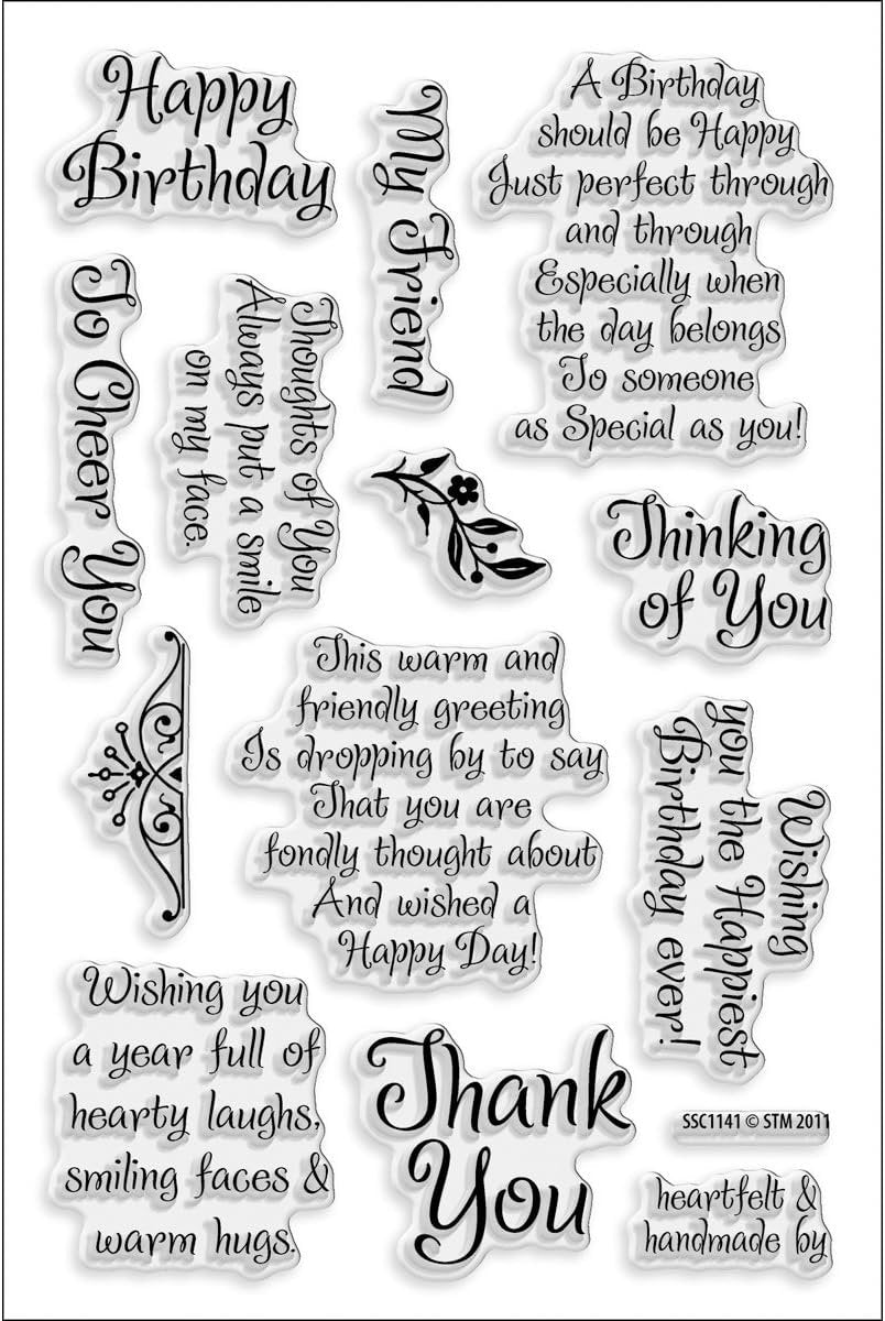 STAMPENDOUS SSC1141 Perfectly Clear Stamp, Friendly Phrases Image