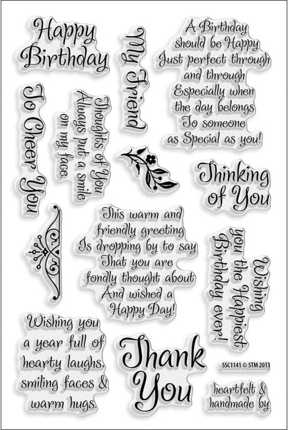 STAMPENDOUS SSC1141 Perfectly Clear Stamp, Friendly Phrases Image