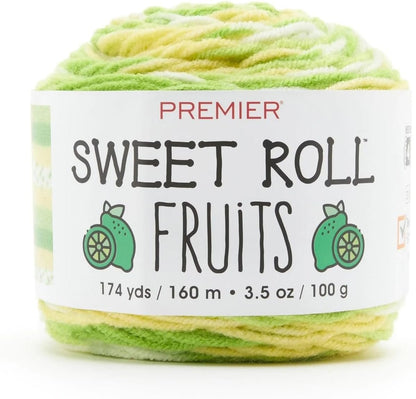 Premier Yarns Sweet Roll Fruits Yarn, Premium Yarn for Crocheting and Knitting, Made of Acrylic, Banana, 3.5 oz, 174 Yards