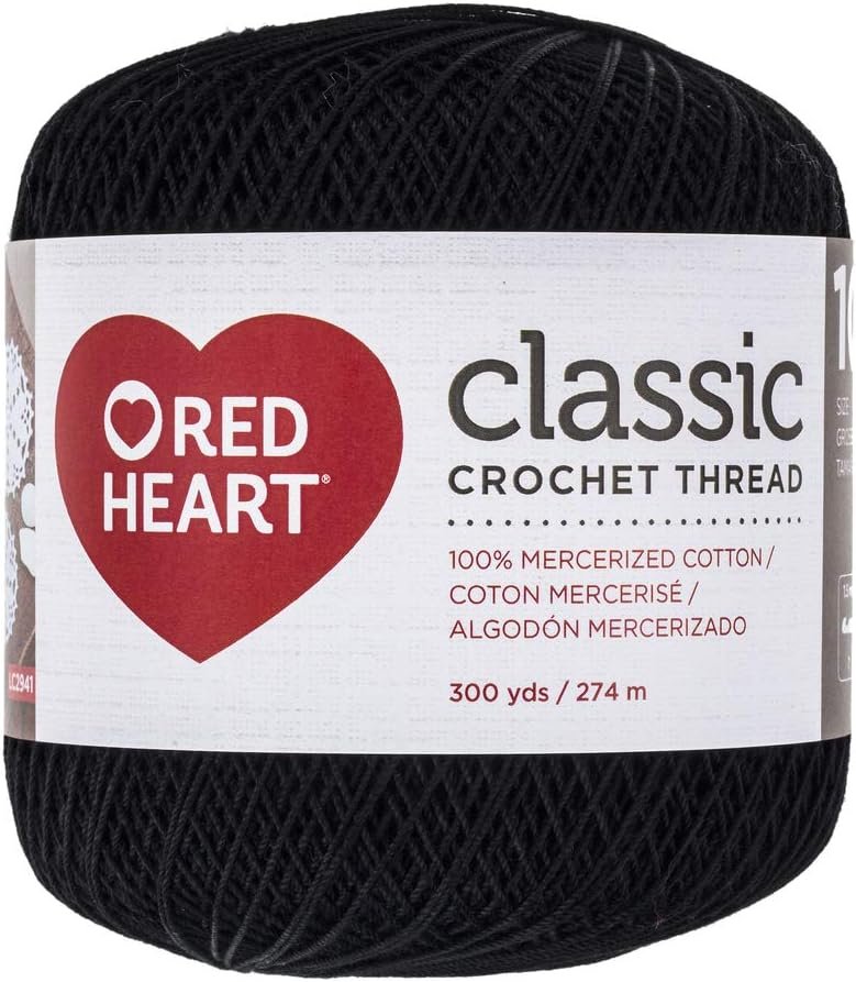 RED HEART Classic Crochet Thread, 10, Victory Red, 900 Foot