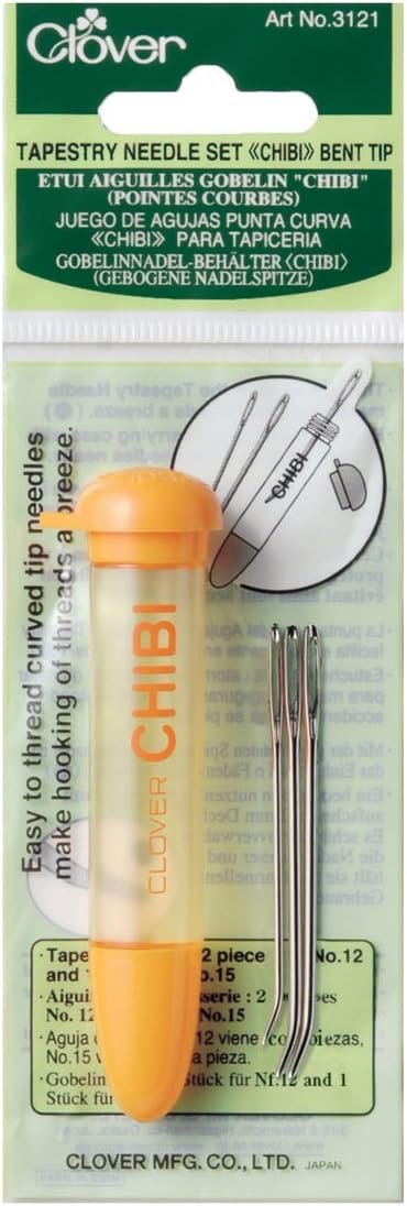 Clover 3121 Tapestry Needle Set Chibi, Bent Tip , Beige