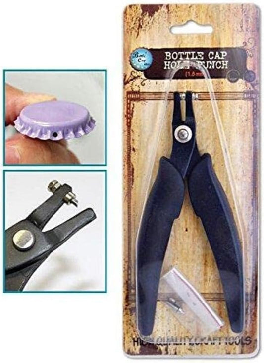 Bottle Cap Metal Hole Punch 1.8mm Rubber Handles