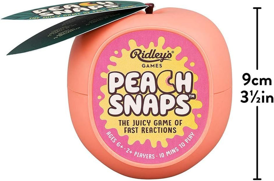 Ridley's Peach Snaps! Fun Card Game for Families, Action-Packed, Fast-Paced Game for 2+ Players, Includes Game Cards and Unique Peach-Shaped Storage Case, Simple Card Game for Kids Ages 6+, 1 ea