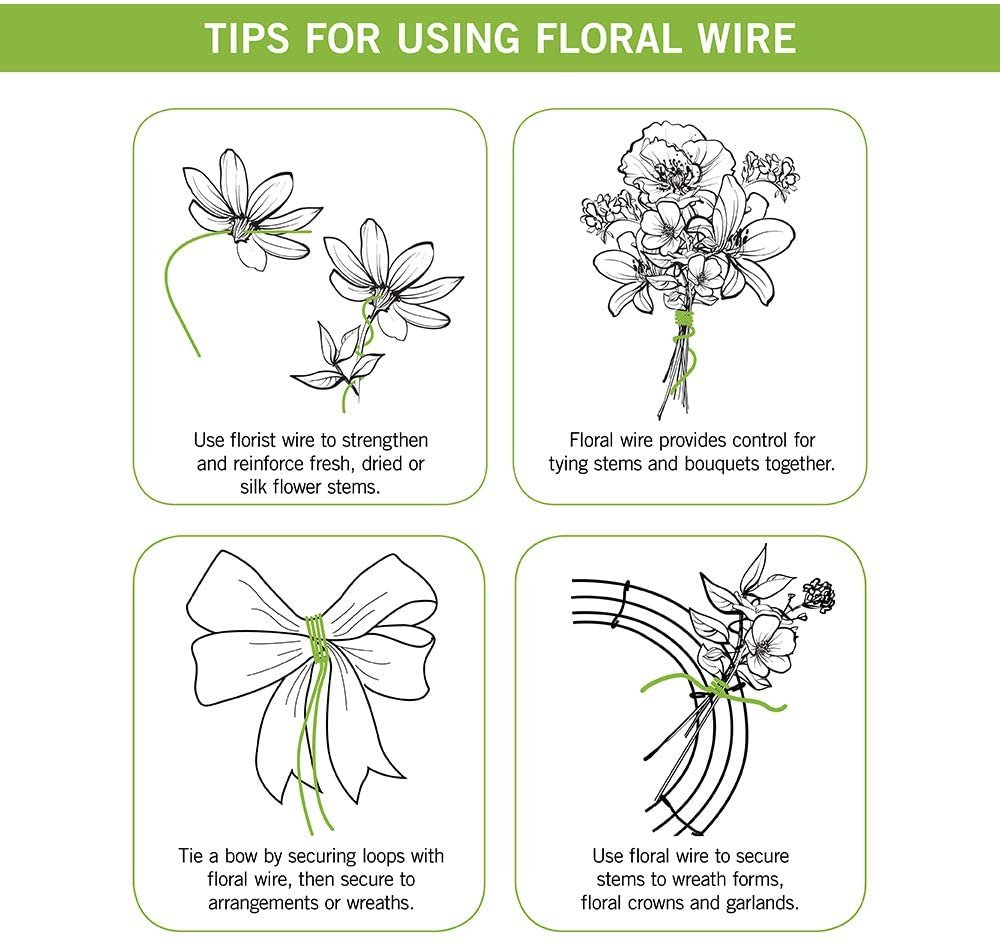 FloraCraft 26 Gauge Floral Wire 270 Feet Bright Silver