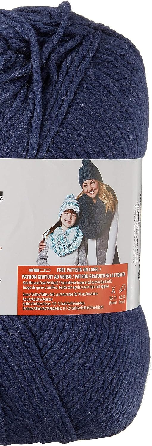 Bernat Big Ball Chunky Solid Yarn, 14 oz, Gauge 6 Super Bulky, 100% Acrylic, Natural