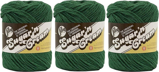 Bulk Buy: Lily Sugar 'n Cream Solids 100% Cotton Yarn (3-Pack) (Dark Pine #0016)3