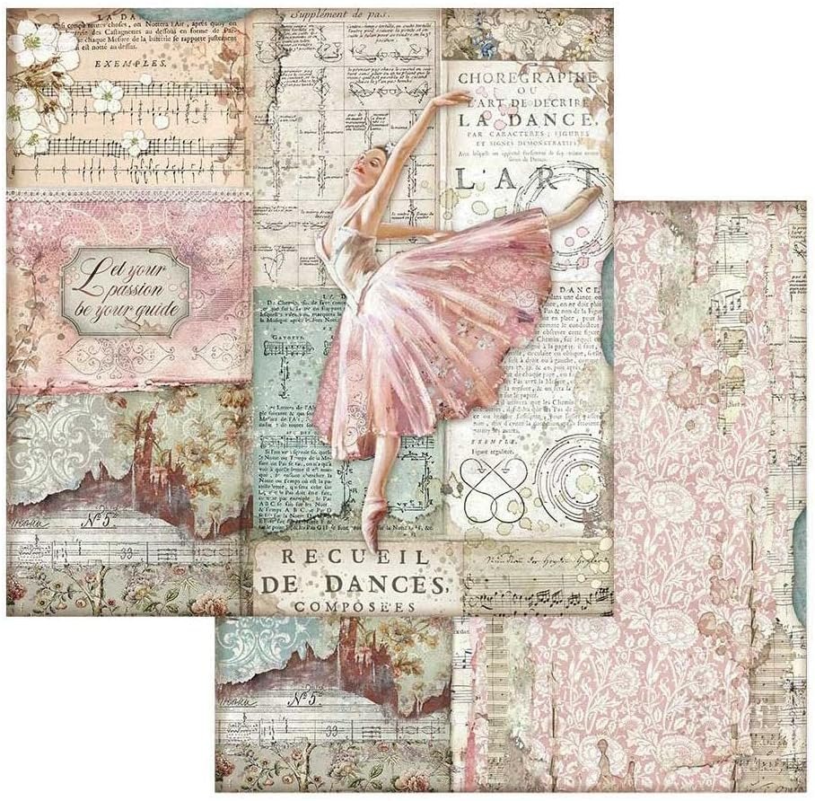 Stamperia Mini Scrapbooking Pad-Passion, Pastel Tones, 8 x 8 inches SBBS29
