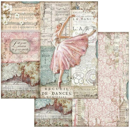Stamperia Mini Scrapbooking Pad-Passion, Pastel Tones, 8 x 8 inches SBBS29
