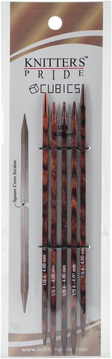 Knitter's Pride 516221-Cubics Double Pointed Needles 6", Size 6/4mm