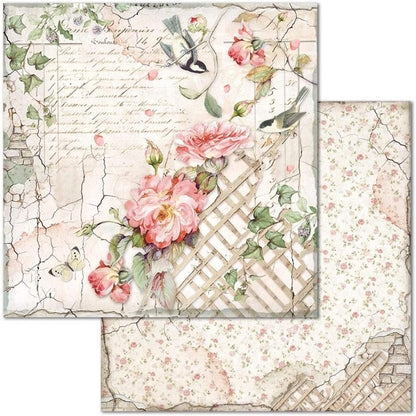 STAMPERIA INTERNATIONAL, KFT PAPER PAD 12X12 10PK HOUSE ROSE, 30.5 x 30.5 (12" x 12"), Multicoloured