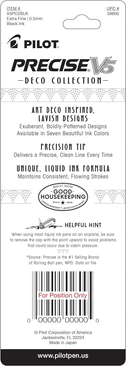 PILOT Precise V5 Stick Deco Collection Liquid Ink Rolling Ball Stick Pens