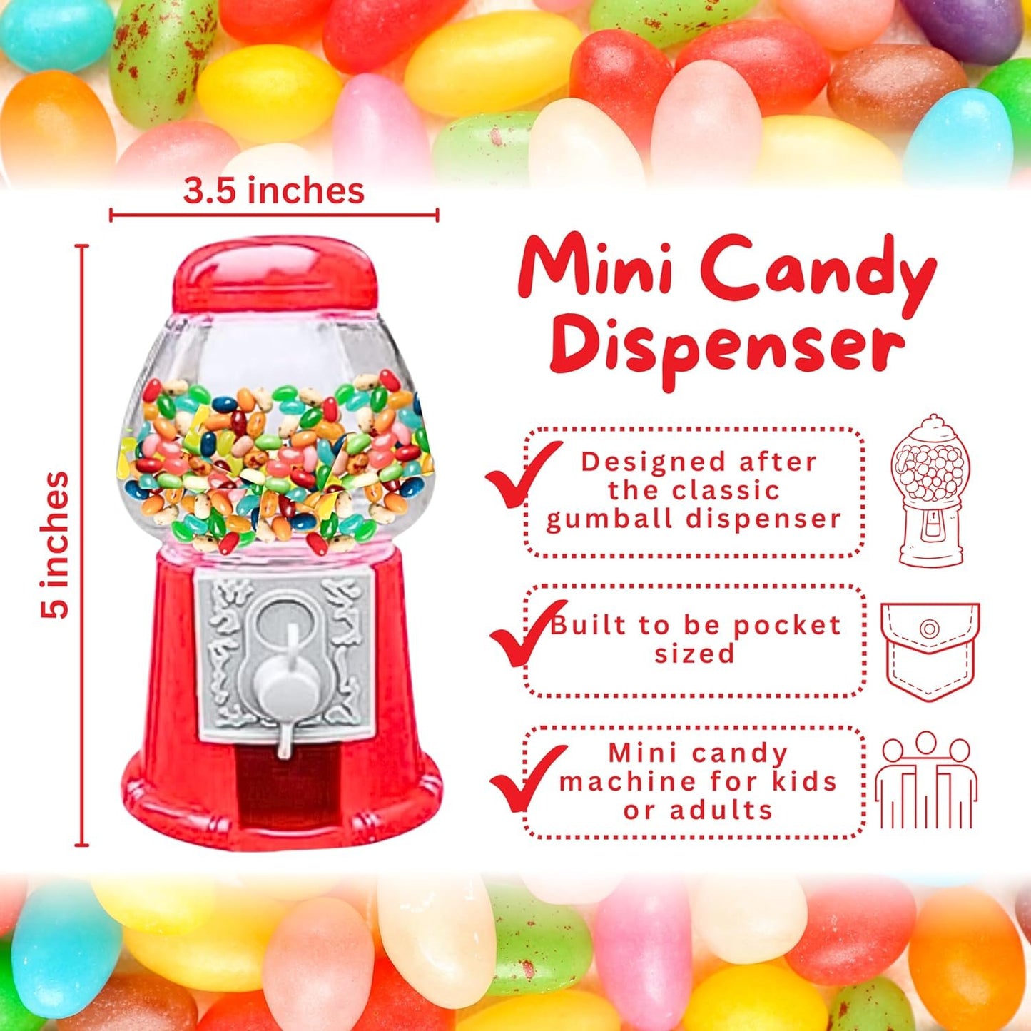 Jelly Belly Buttered Popcorn Jelly Beans (3pack 1.9oz) Mini Gumball Machine for Jelly Belly Dispenser(5"x3.5"x3.5") - Mini Candy Machine for Desk or Countertop