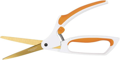 Fiskars Premier No. 8 Easy Action Sewing and Crafting Scissors  - Spring Action Fabric & Craft Scissors - White