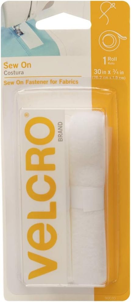 VELCRO Brand Sew On Fabric Alterations and Hemming | No Ironing or Gluing | Ideal Substitute for Snaps and Buttons | Tape, 30in x 3/4in, Beige