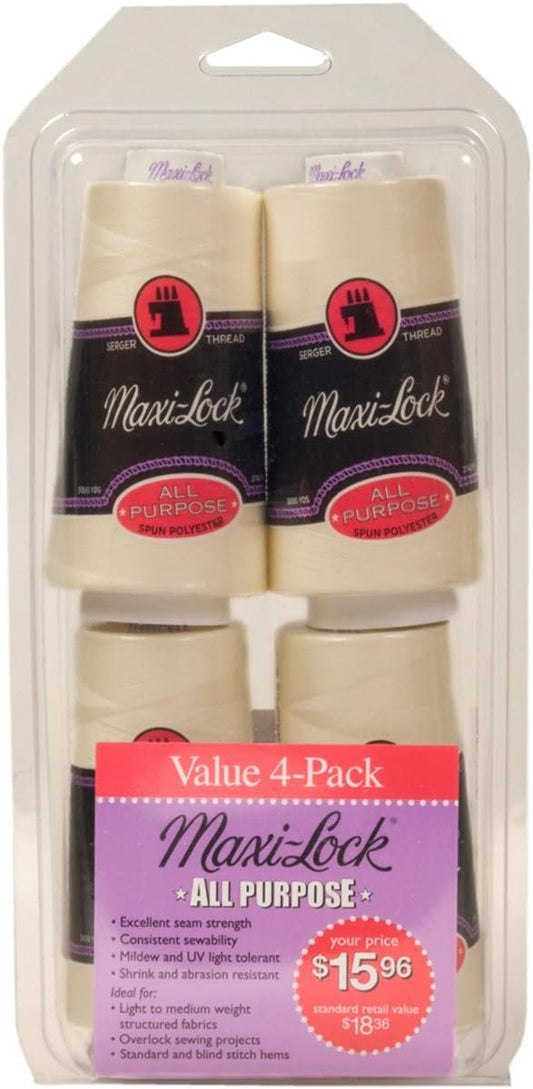 American & Efird 523 Maxi-Lock All Purpose Value (4 Pack), Eggshell